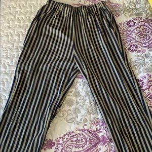 Petite Striped Culotte Ankle Pant